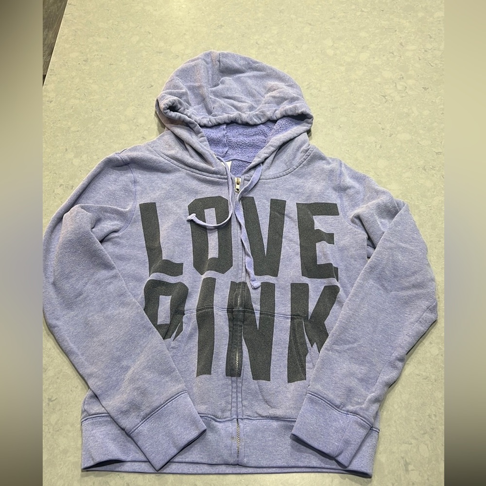 Victoria’s Secret pink full zip hoodie, size medium